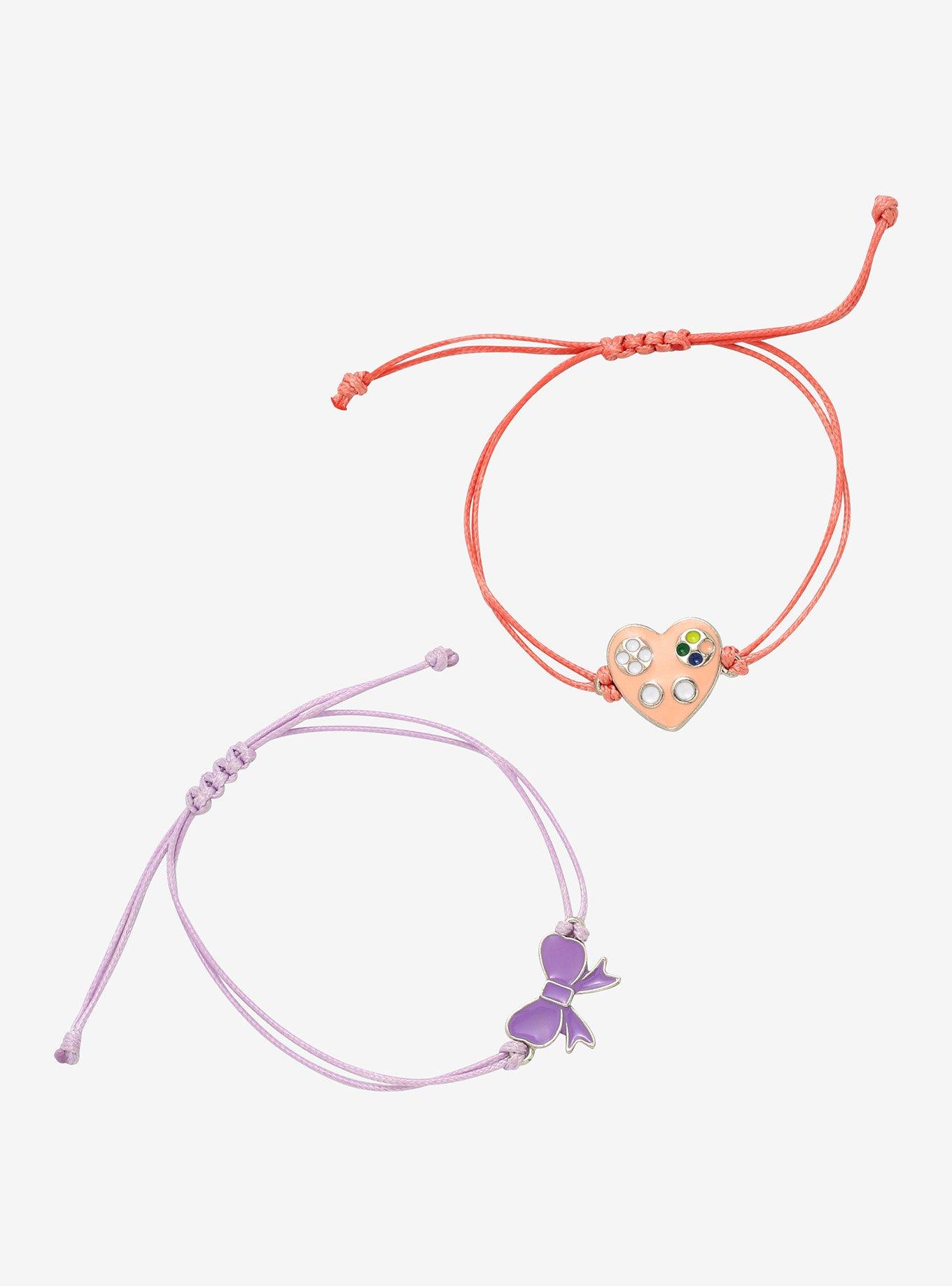 Heart Controller Bow Cord Bracelet Set