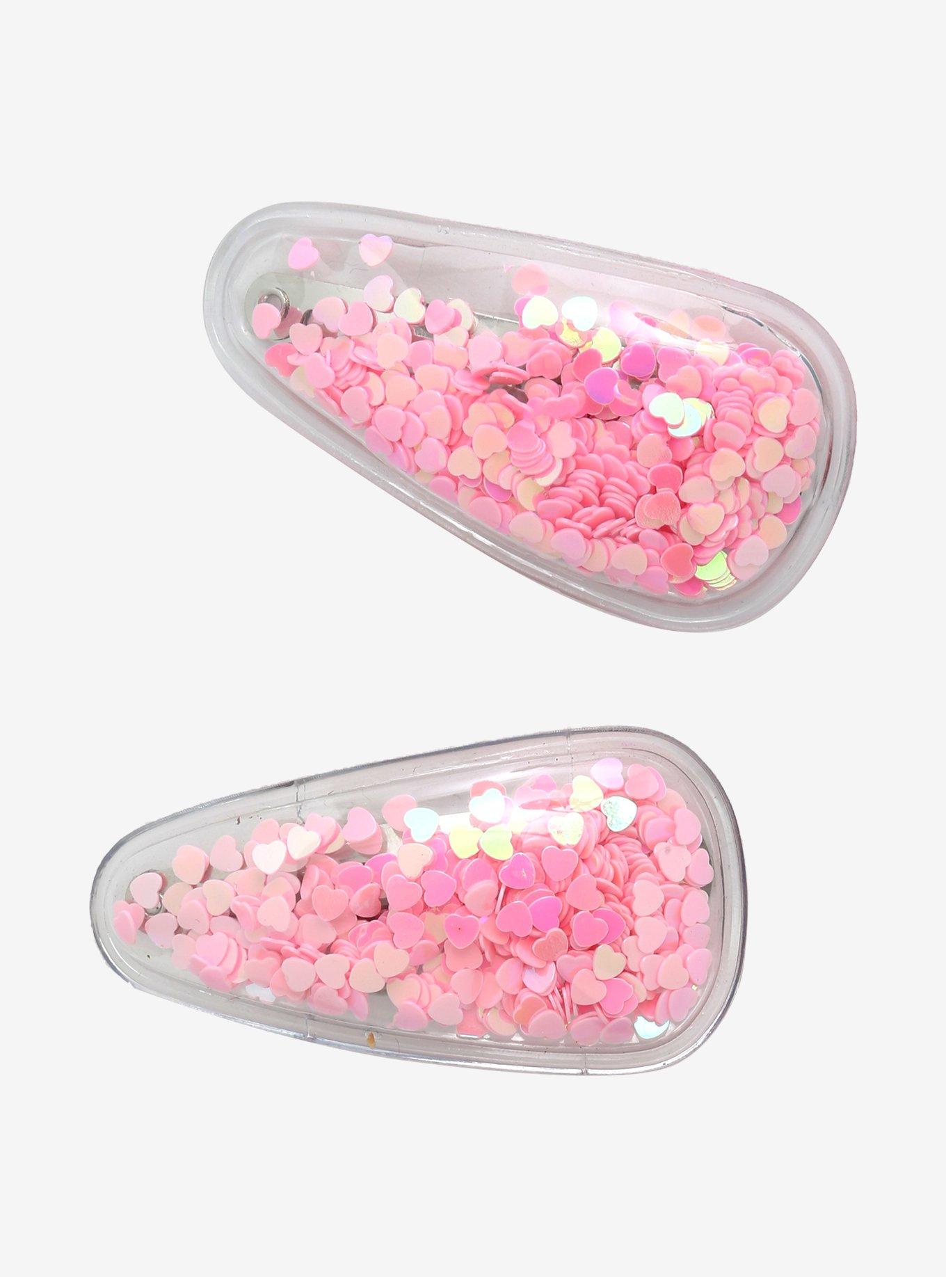 Heart Confetti Hair Clips, , hi-res