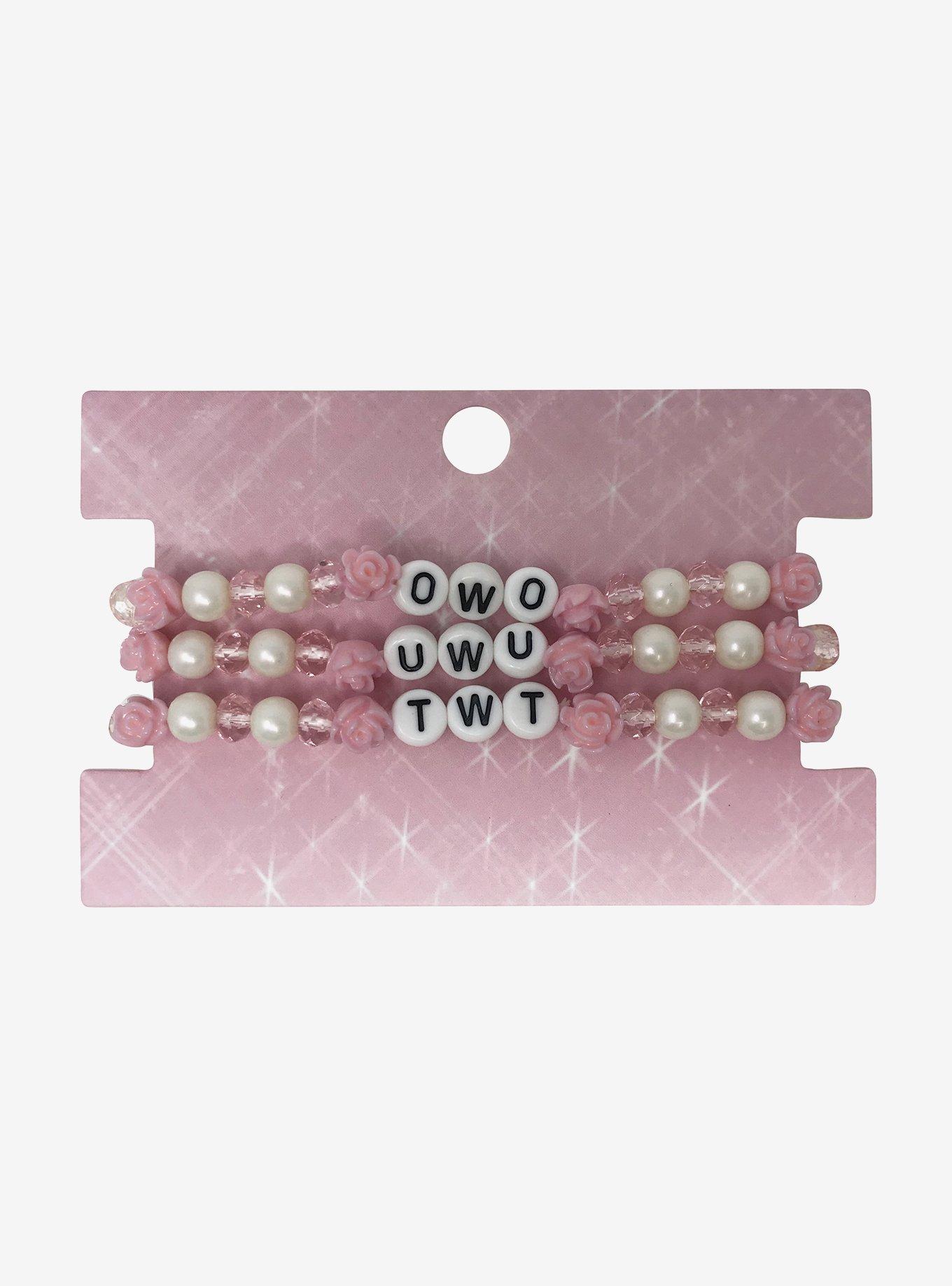 UwU OwO TwT Bead Bracelet Set
