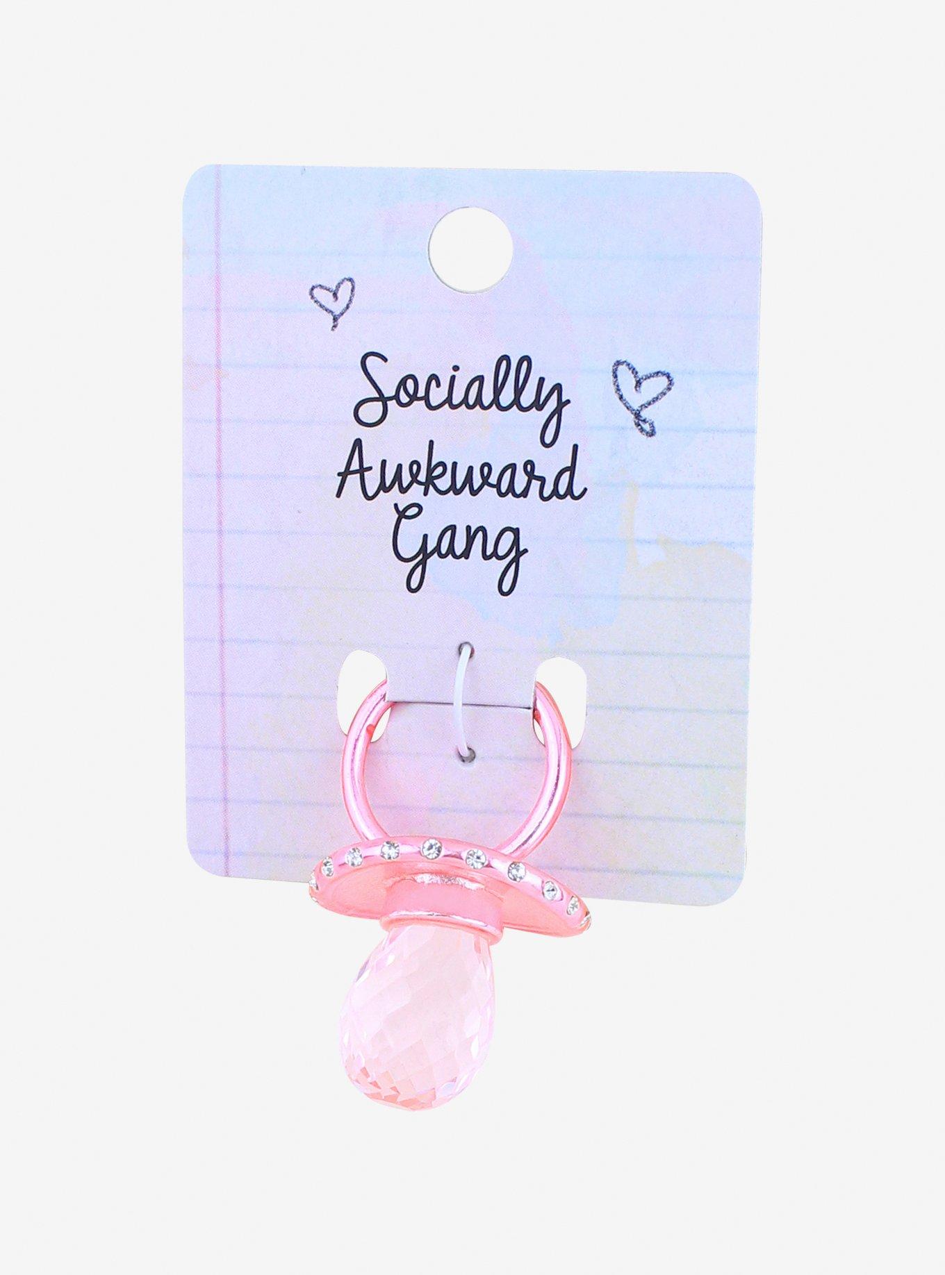 Pink Bling Pacifier Ring, , hi-res
