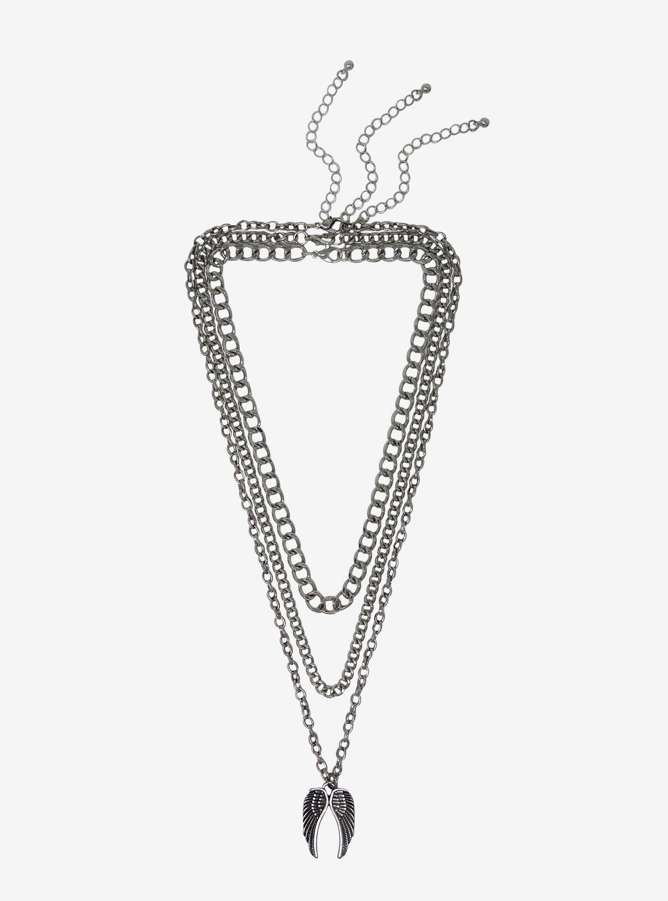 Angel Wings Chain Necklace Set, , hi-res