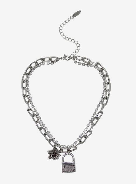 BTS Fake Love Padlock Chain Necklace | Hot Topic
