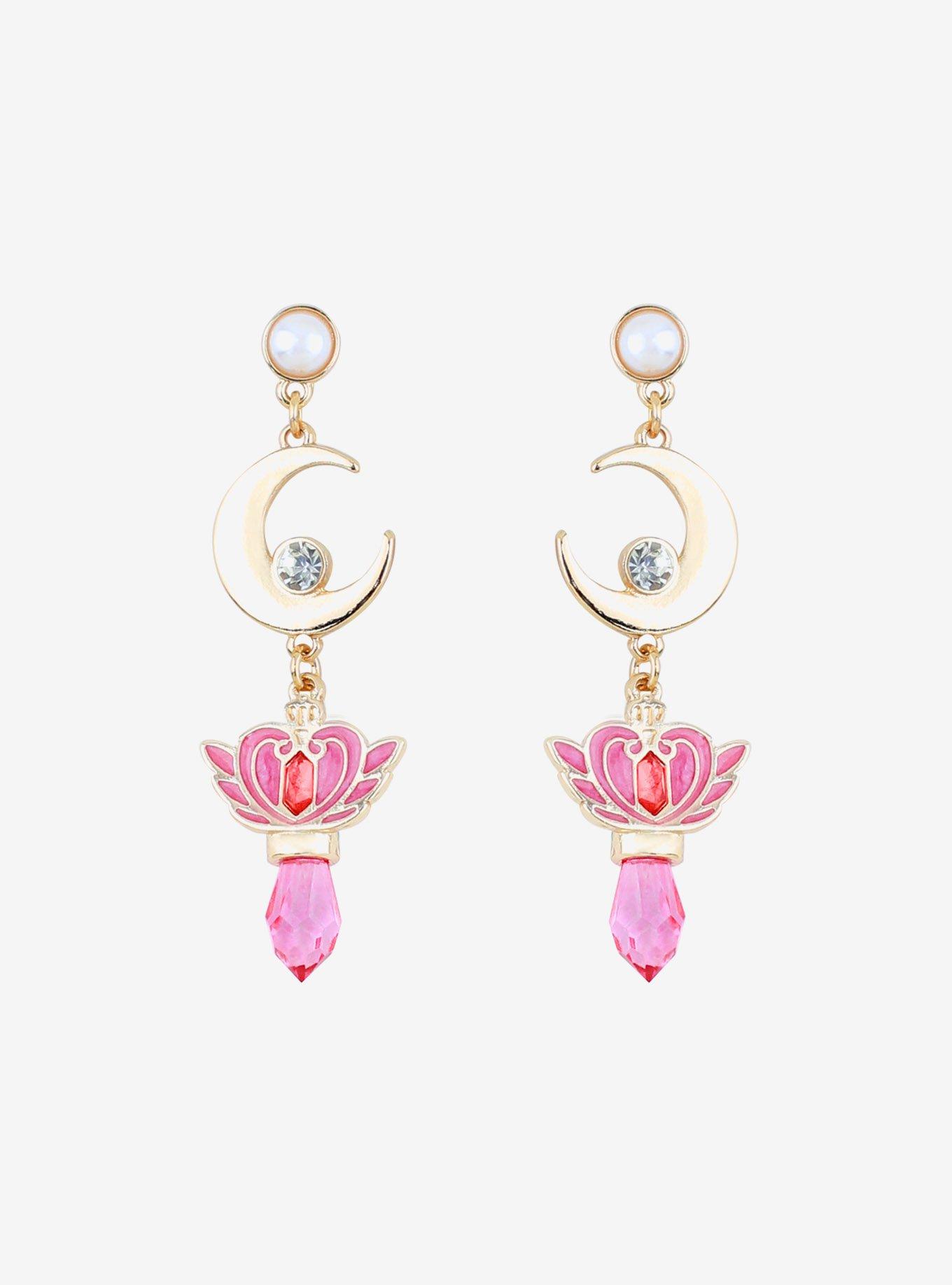 Sailor Moon Moon Stick Dangle Earrings, , hi-res