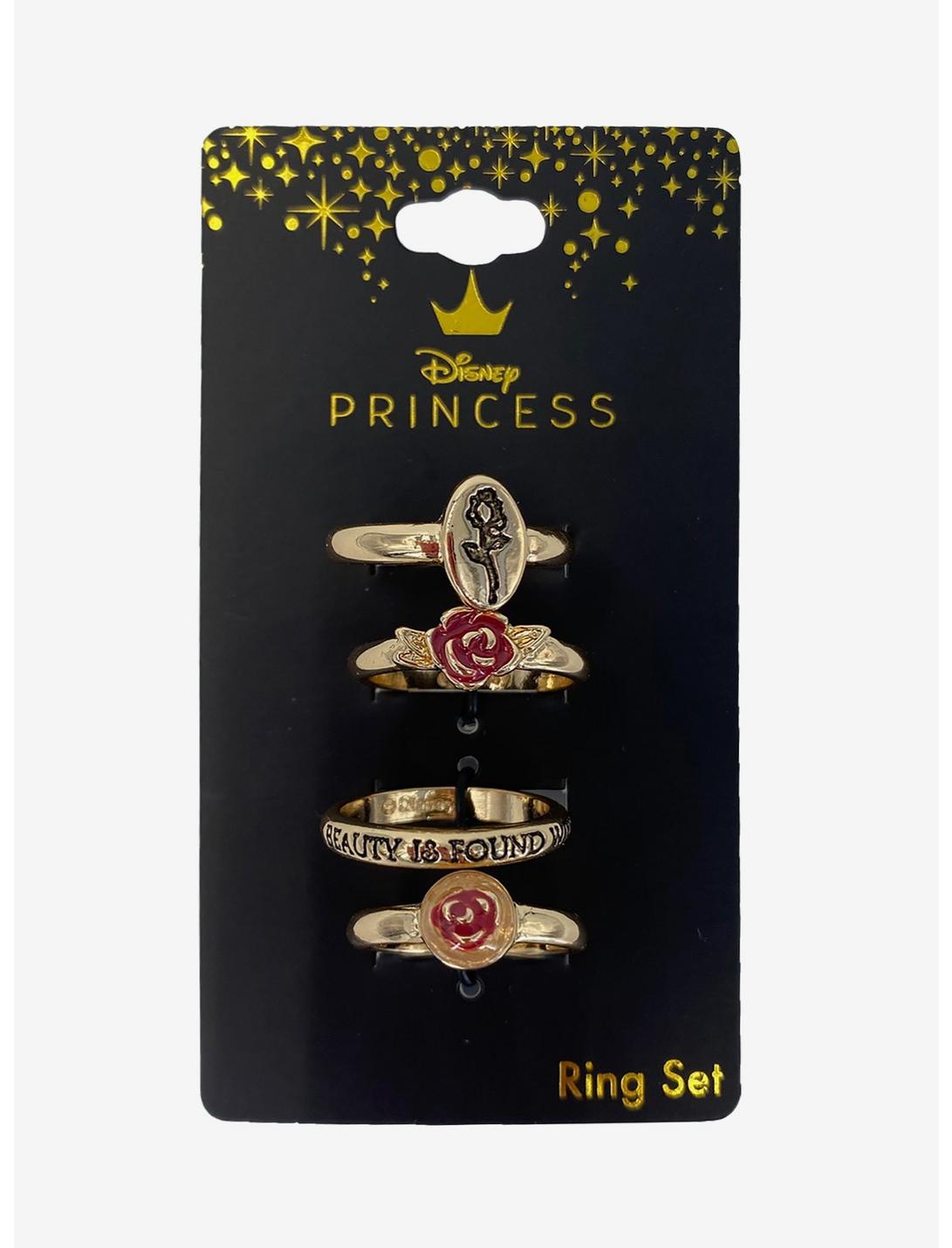 Disney Beauty And The Beast Rose Ring Set, , hi-res