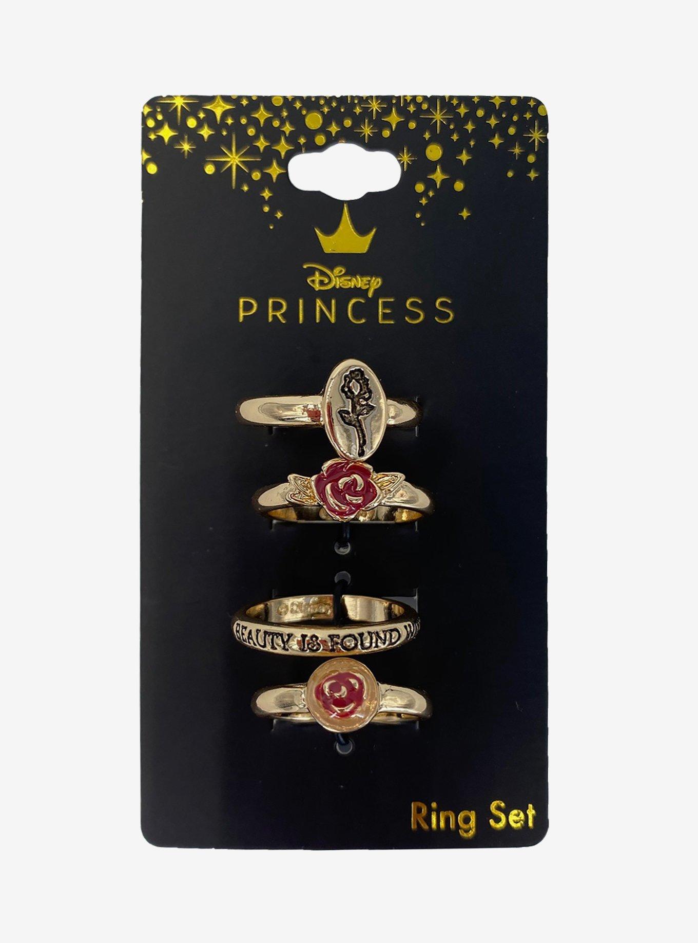 Disney Beauty And The Beast Rose Ring Set, , hi-res