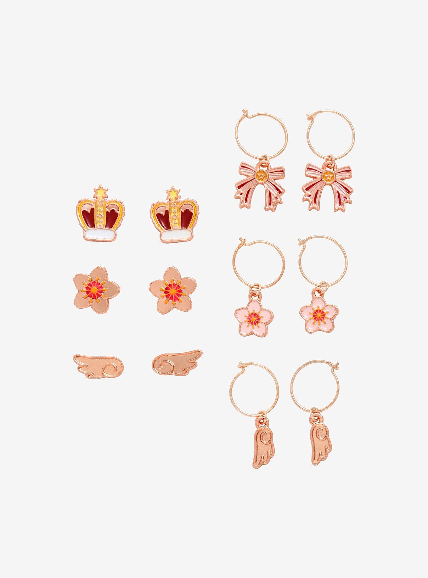 Cardcaptor Sakura: Clear Card Rose Gold Earring Set, , hi-res