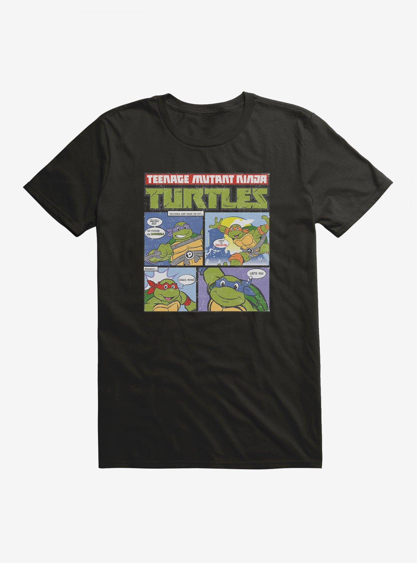Teenage Mutant Ninja Turtles Comic Strip Group Catchphrases T-Shirt