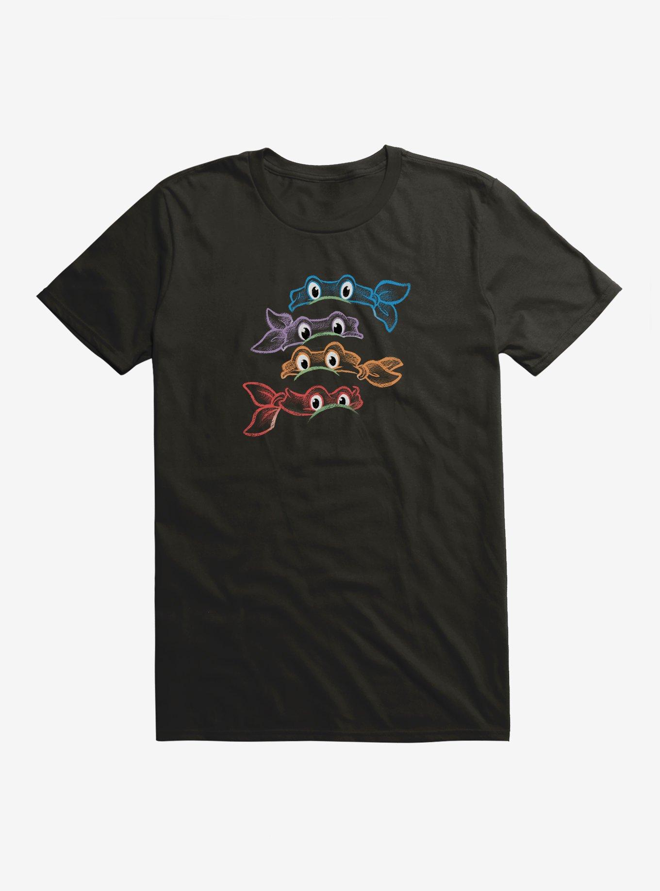 Teenage Mutant Ninja Turtles Neon Chalk Group Bandanas T-Shirt, BLACK, hi-res
