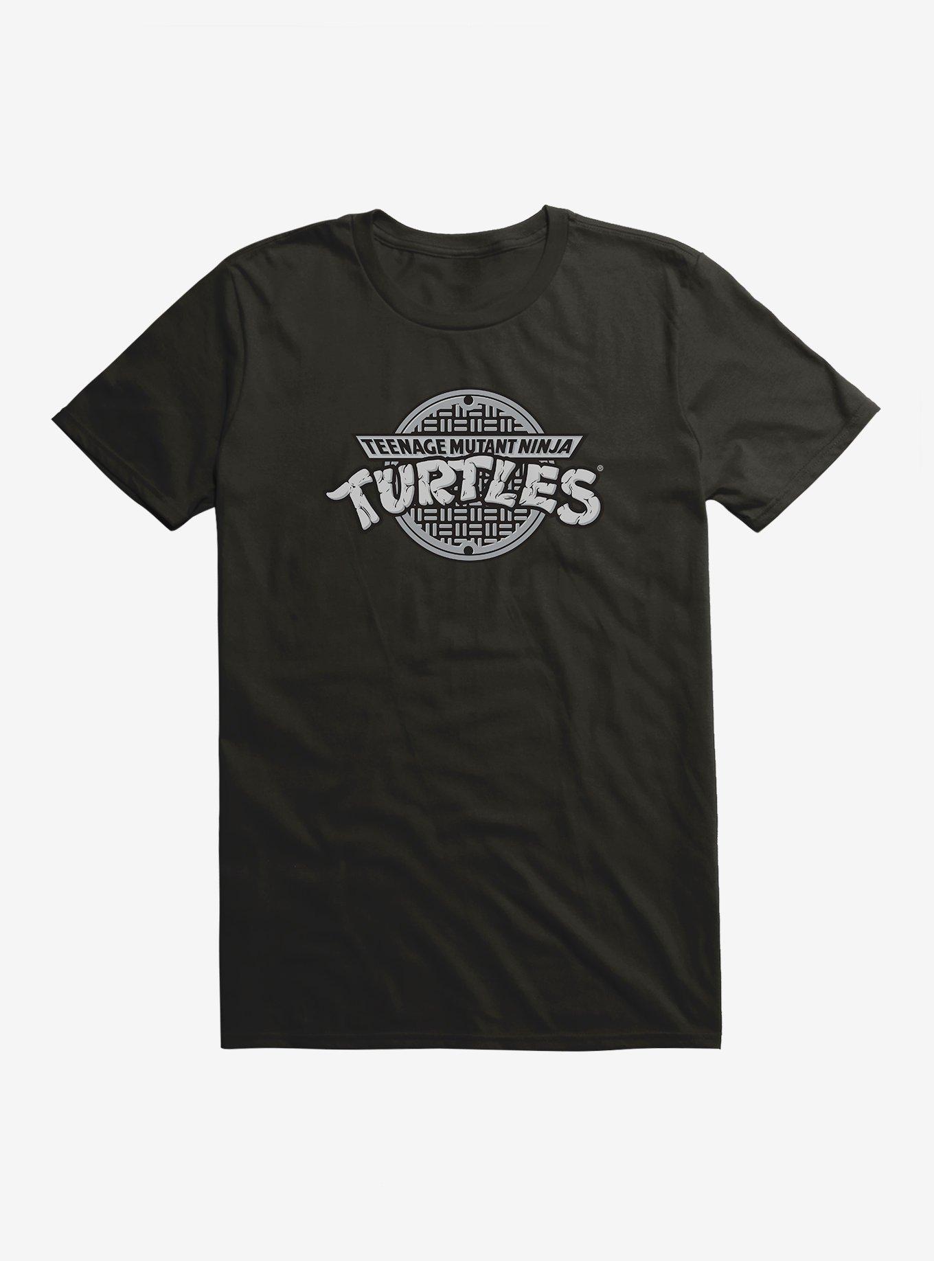 Teenage Mutant Ninja Turtles Classic Grayscale Logo T-Shirt, BLACK, hi-res