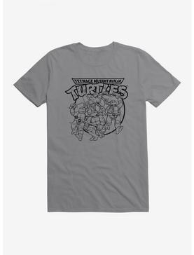 Teenage Mutant Ninja Turtles Group Fight Pose Outline T-Shirt, STORM GREY, hi-res