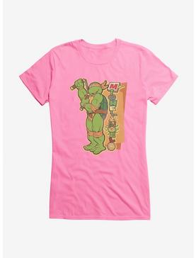 Teenage Mutant Ninja Turtles Michelangelo Script Girls T-Shirt, CHARITY PINK, hi-res