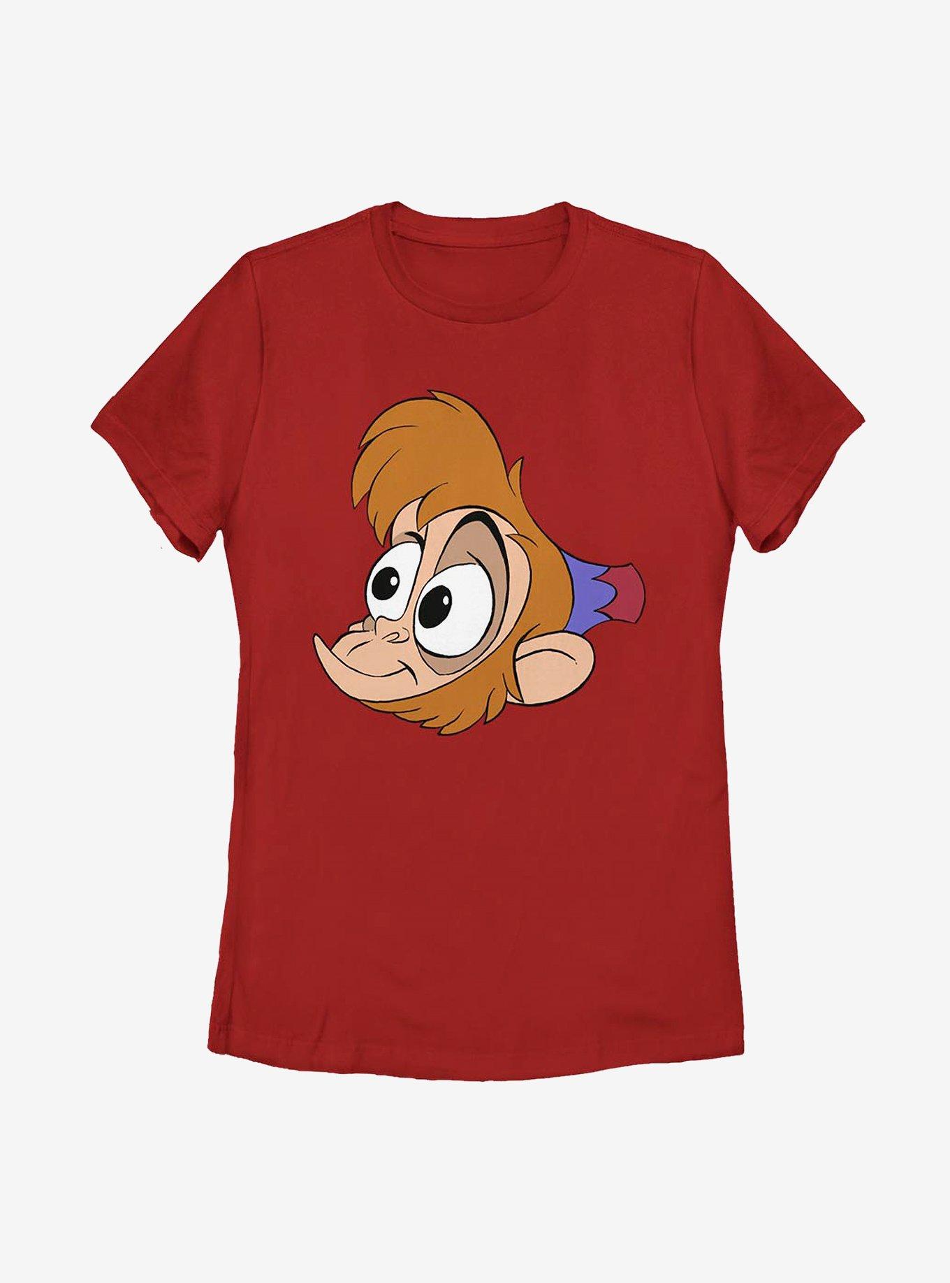 Disney Aladdin Big Face Abu Womens T-Shirt, RED, hi-res