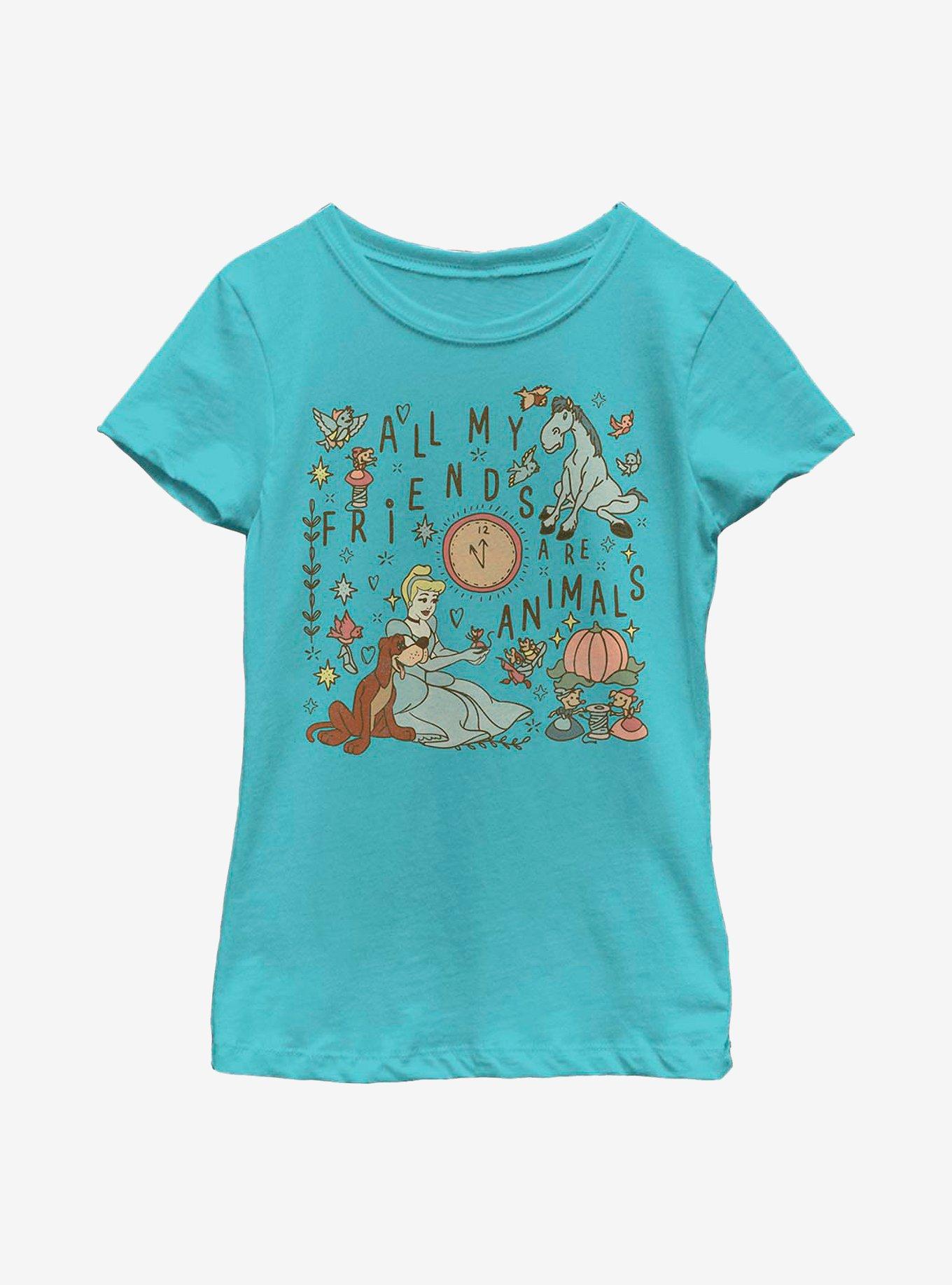Disney Cinderella My Friends Are Animals Youth Girls T-Shirt, , hi-res
