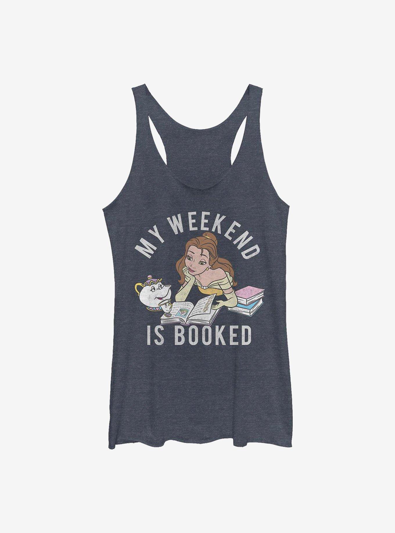 Disney Beauty And The Beast Booked Womens Tank Top, NAVY HTR, hi-res