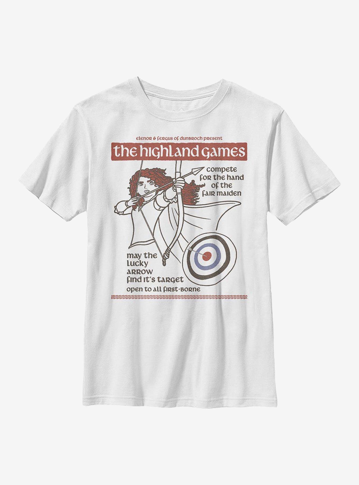 Disney Pixar Brave Highland Games Youth T-Shirt, WHITE, hi-res