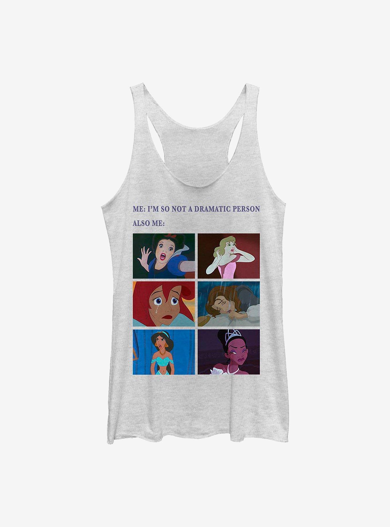 Disney Princesses Princess Drama Meme Womens Tank Top, WHITE HTR, hi-res