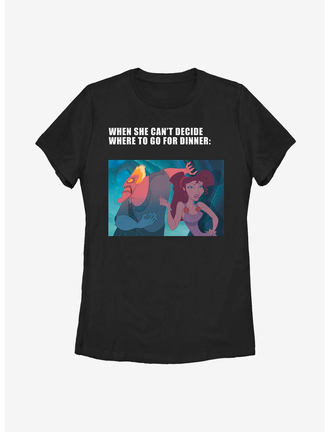 Disney Hercules Hades Dinner Meme Womens T-Shirt, BLACK, hi-res