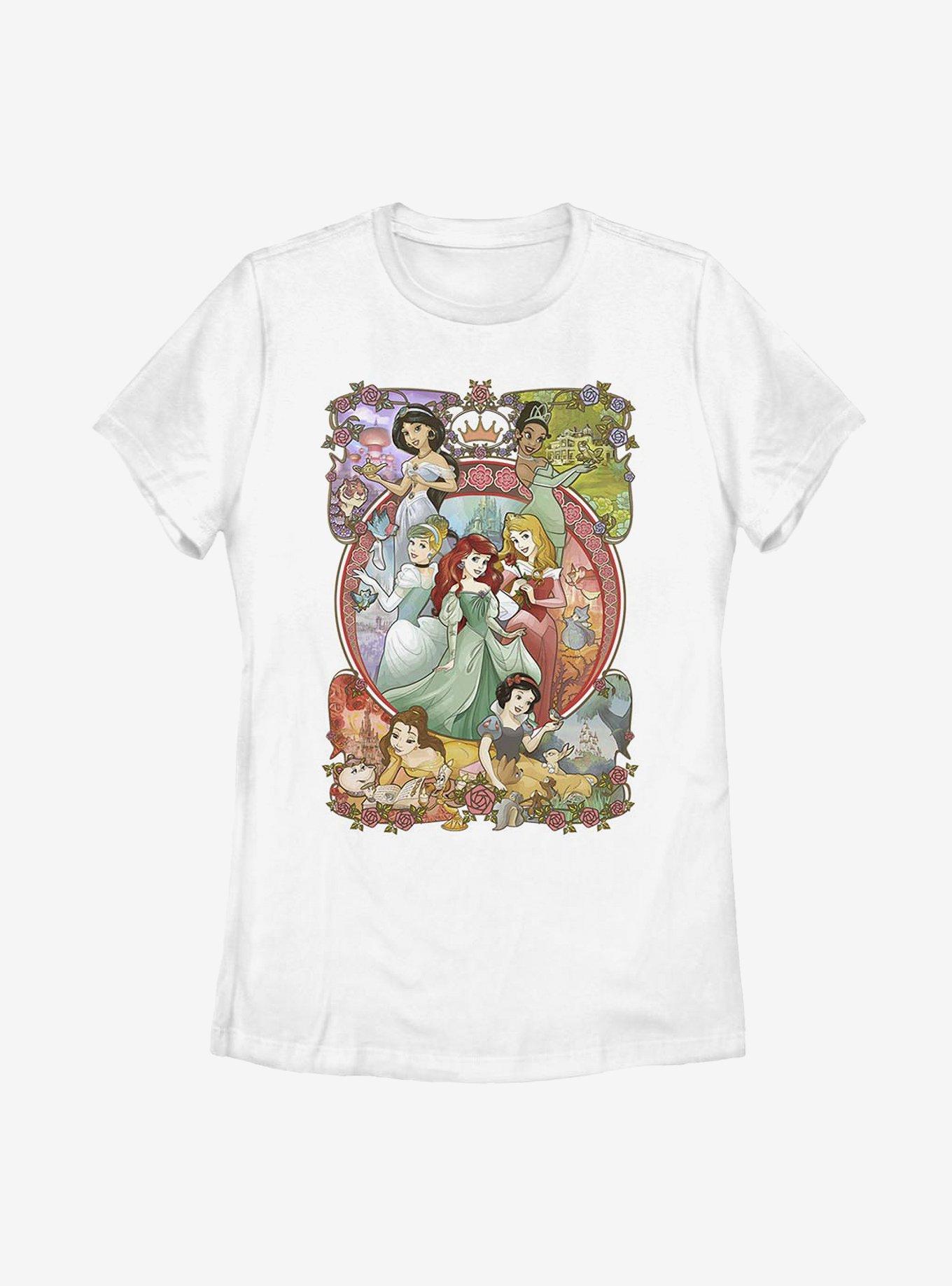 Disney Princesses Backgrounds Womens T-Shirt, , hi-res