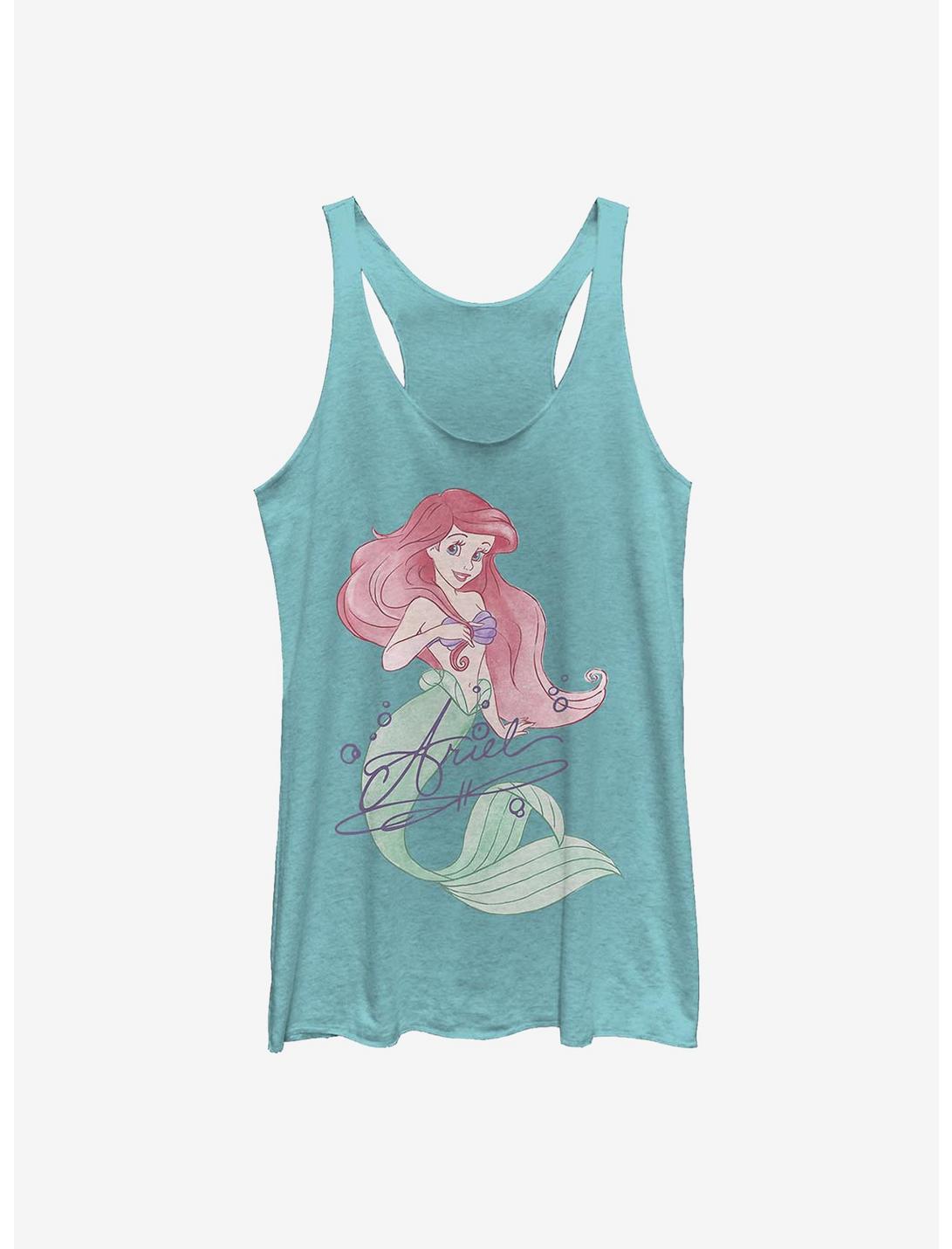 Disney The Little Mermaid Signed Ariel Womens Tank Top, TAHI BLUE, hi-res