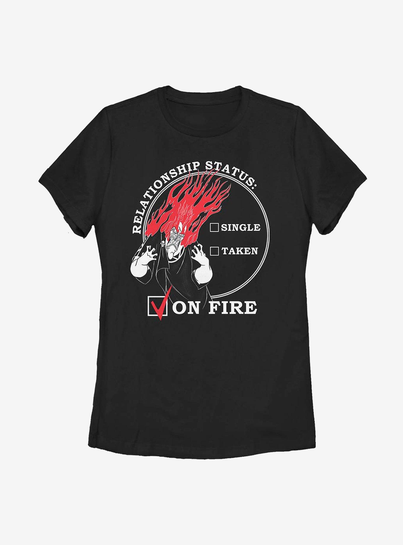 Disney Hercules Relationship On Fire Womens T-Shirt, BLACK, hi-res