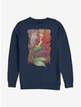 Plus Size Disney The Little Mermaid Art Nouveau Ariel Sweatshirt, NAVY, hi-res