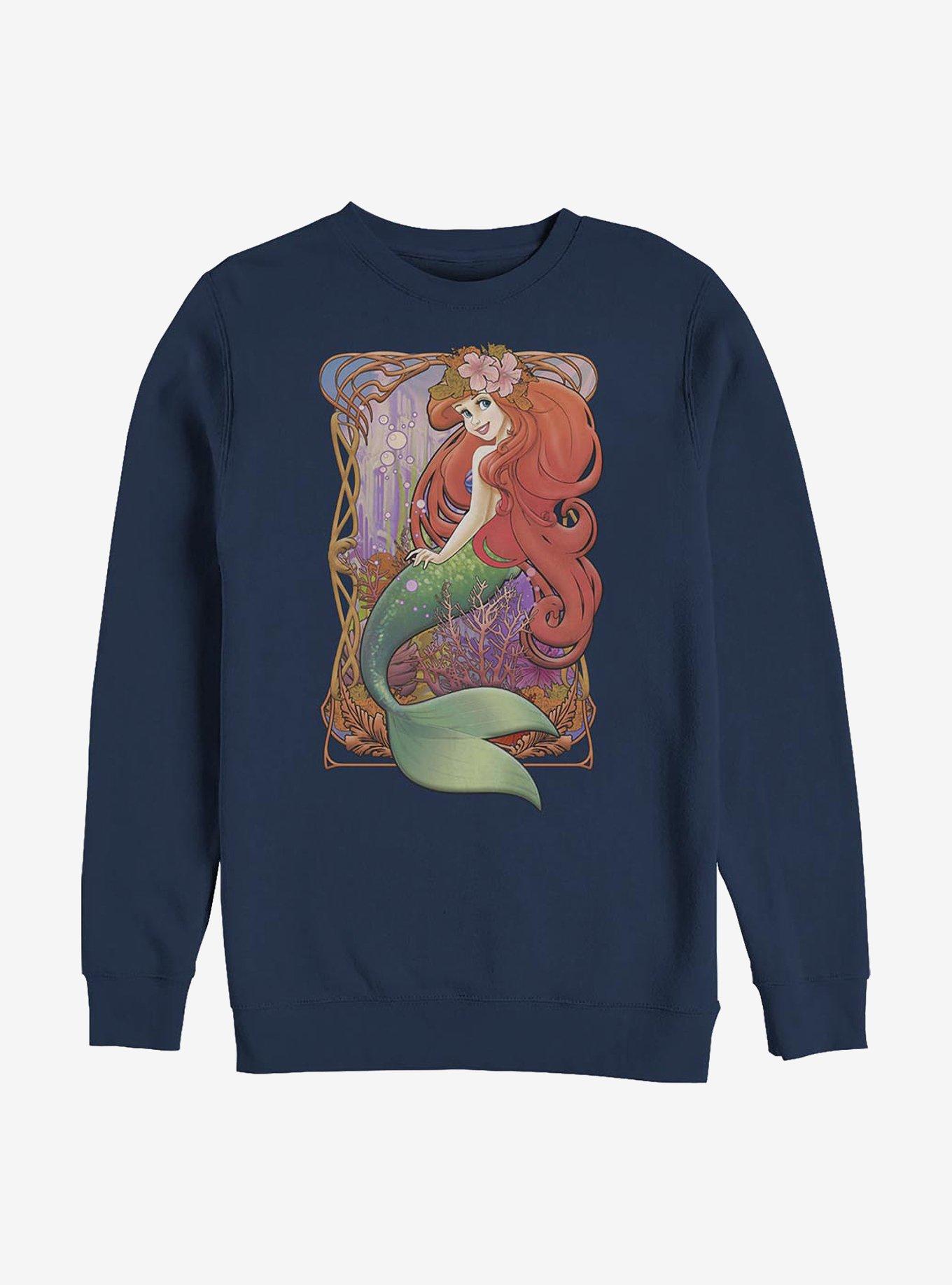 Disney The Little Mermaid Art Nouveau Ariel Sweatshirt, NAVY, hi-res