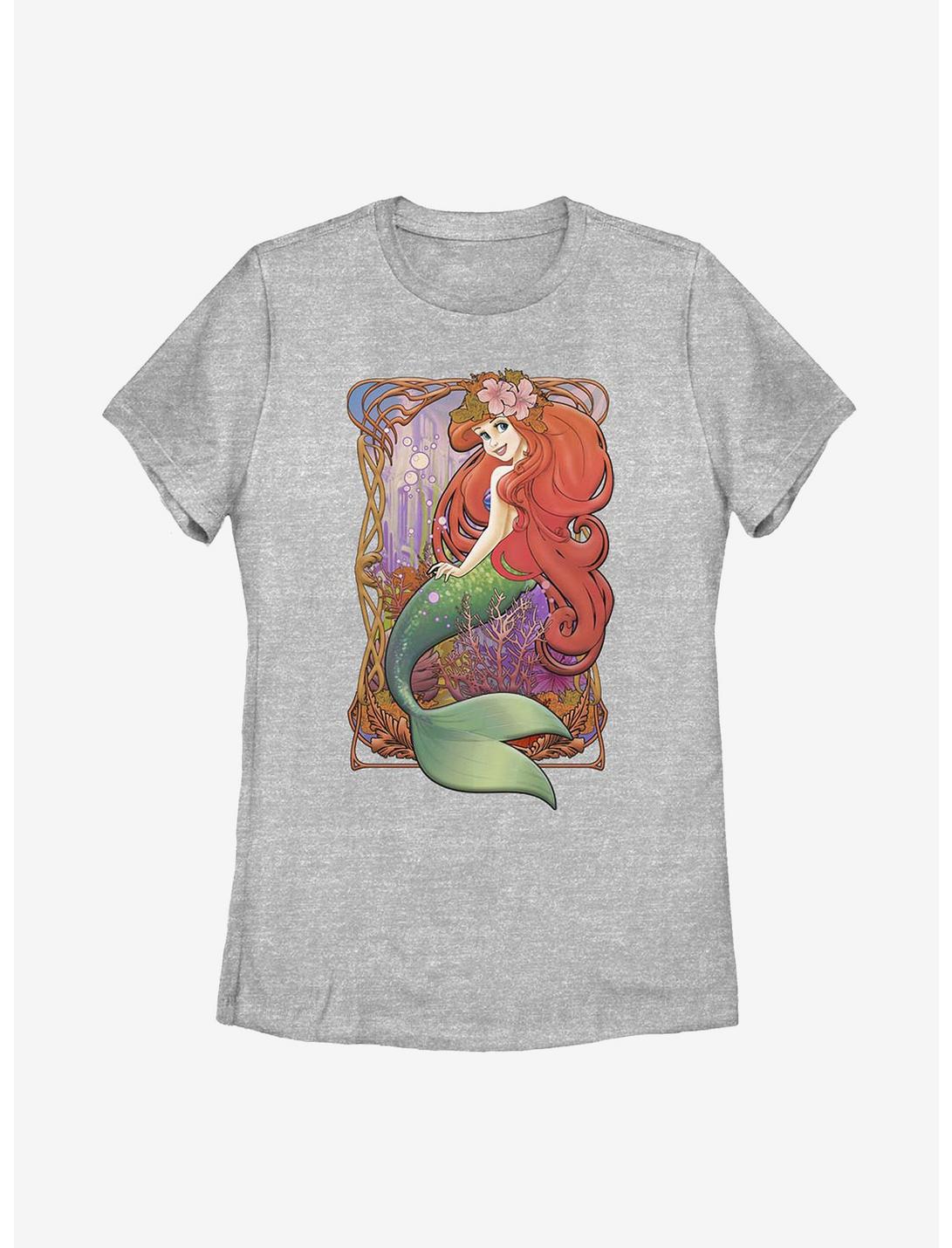 Disney The Little Mermaid Art Nouveau Ariel Womens T-Shirt, ATH HTR, hi-res