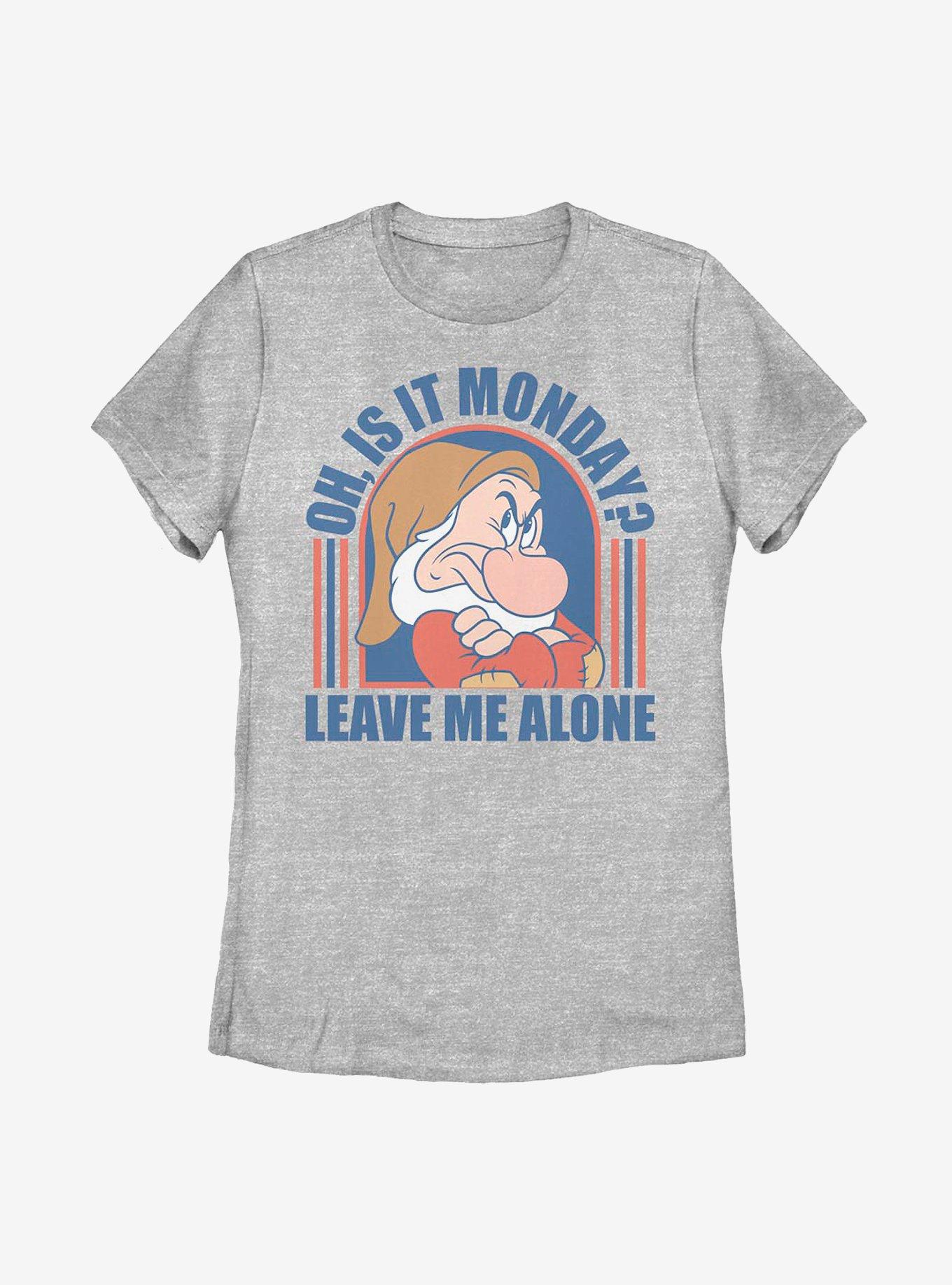 Disney Snow White And The Seven Dwarfs Grumpy Monday Womens T-Shirt, ATH HTR, hi-res