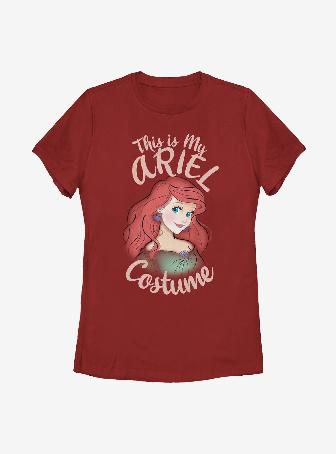 Disney The Little Mermaid Ariel Costume Womens T-Shirt, RED, hi-res