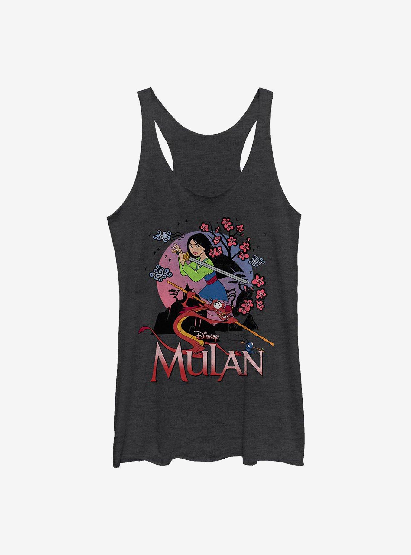 Disney Mulan Mushu Warrior Run Womens Tank Top, BLK HTR, hi-res