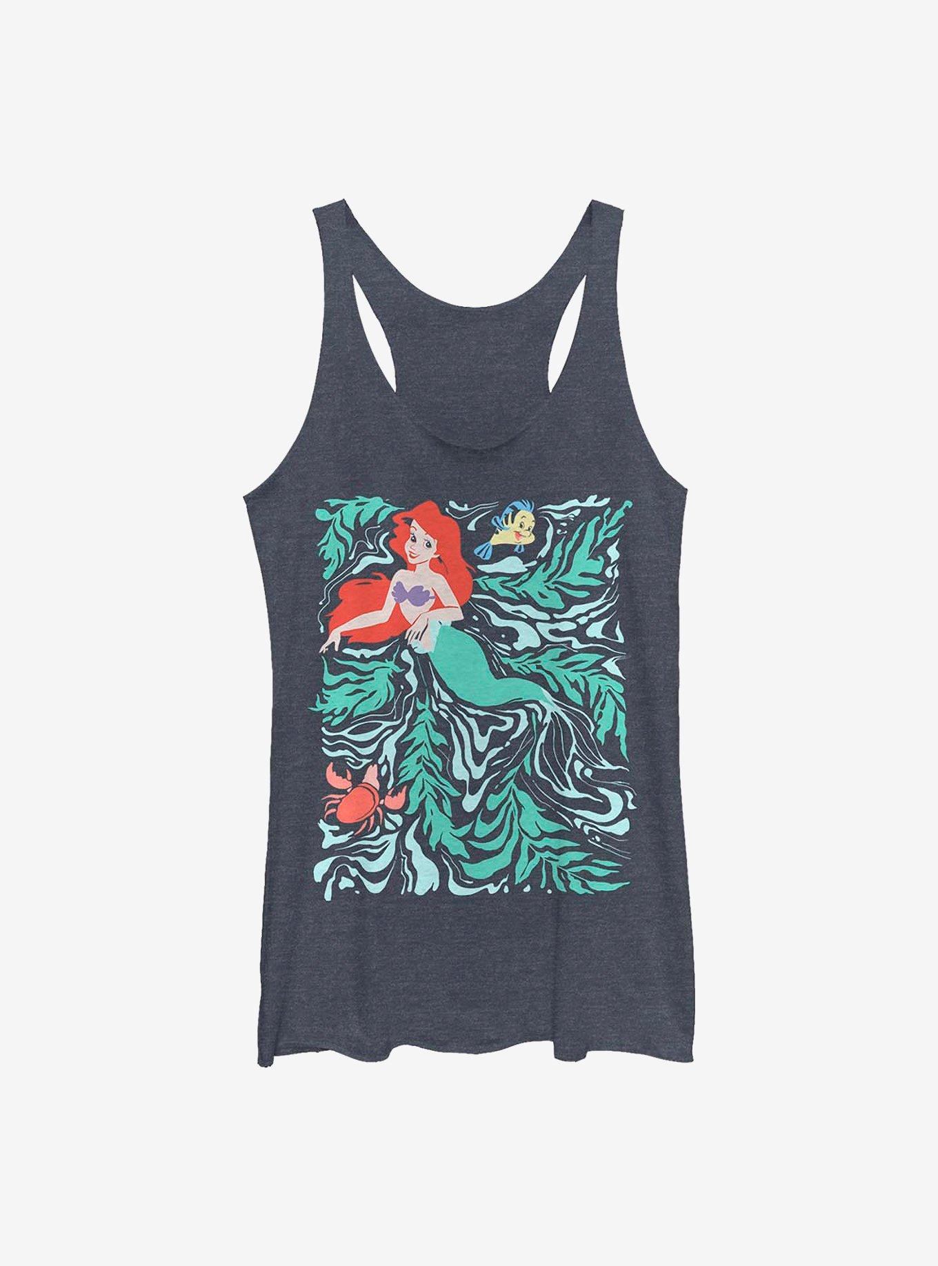 Disney The Little Mermaid Ariel And Friends Womens Tank Top, NAVY HTR, hi-res