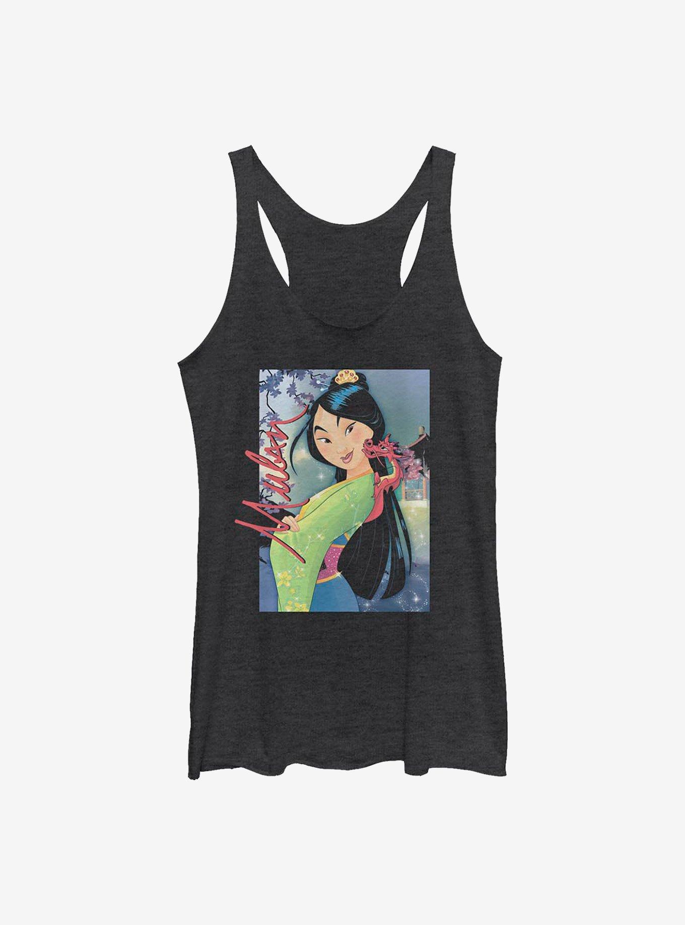 Disney Mulan Muahu Formal Photo Womens Tank Top, BLK HTR, hi-res