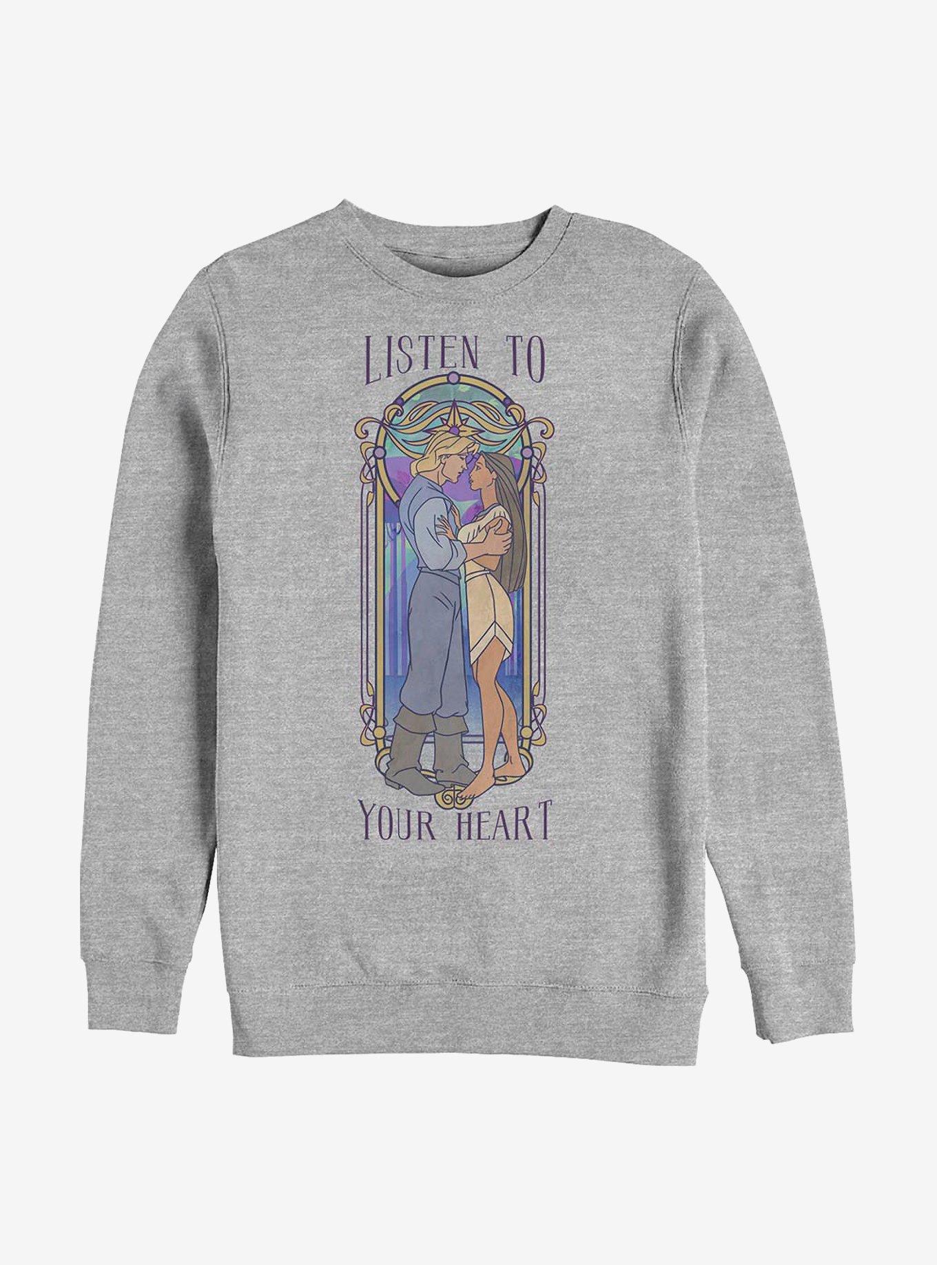 Disney Pocahontas Listen To Your Heart Sweatshirt, ATH HTR, hi-res