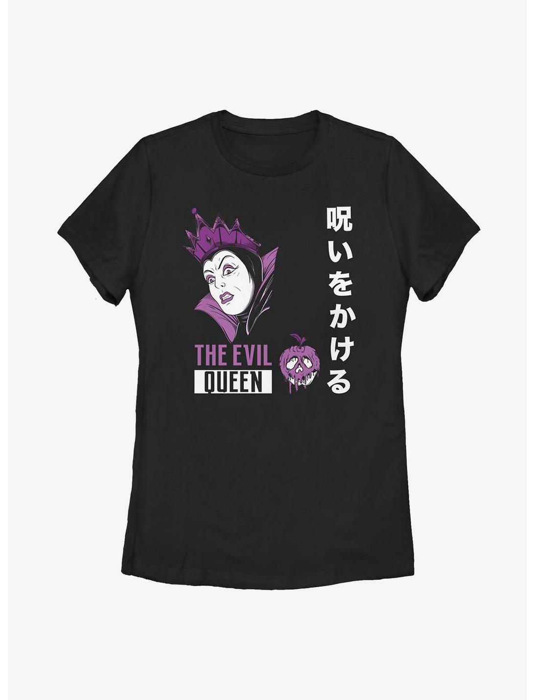Disney Snow White Evil Queen Japanese Text Womens T-Shirt, BLACK, hi-res
