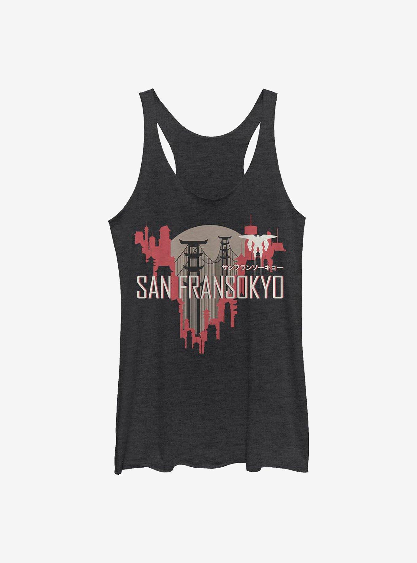 Disney Big Hero 6 San Fransokyo Visit Womens Tank Top, BLK HTR, hi-res