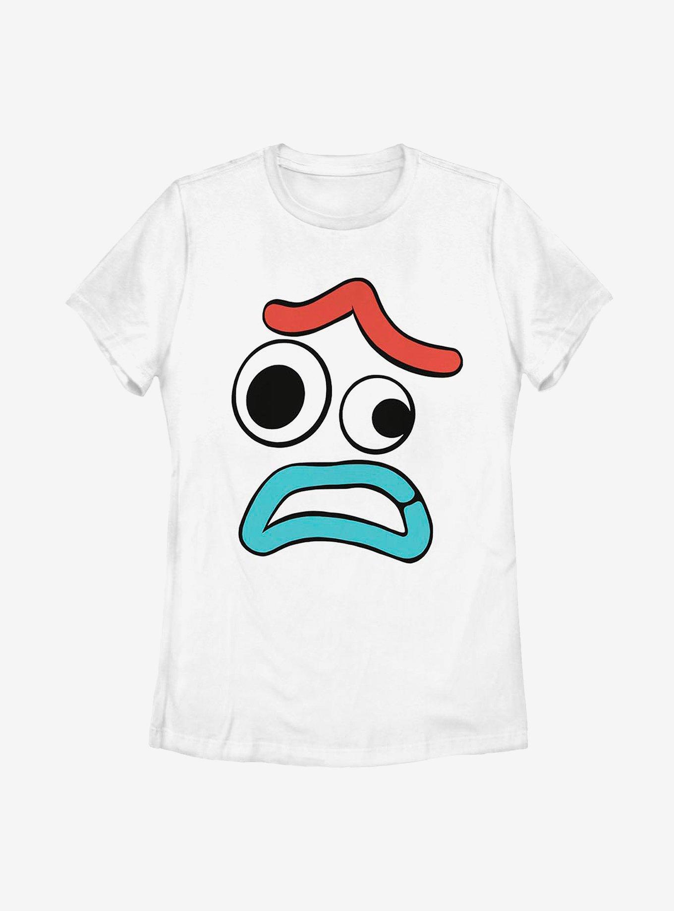 Disney Pixar Toy Story 4 Big Face Scared Forky Womens T-Shirt, WHITE, hi-res