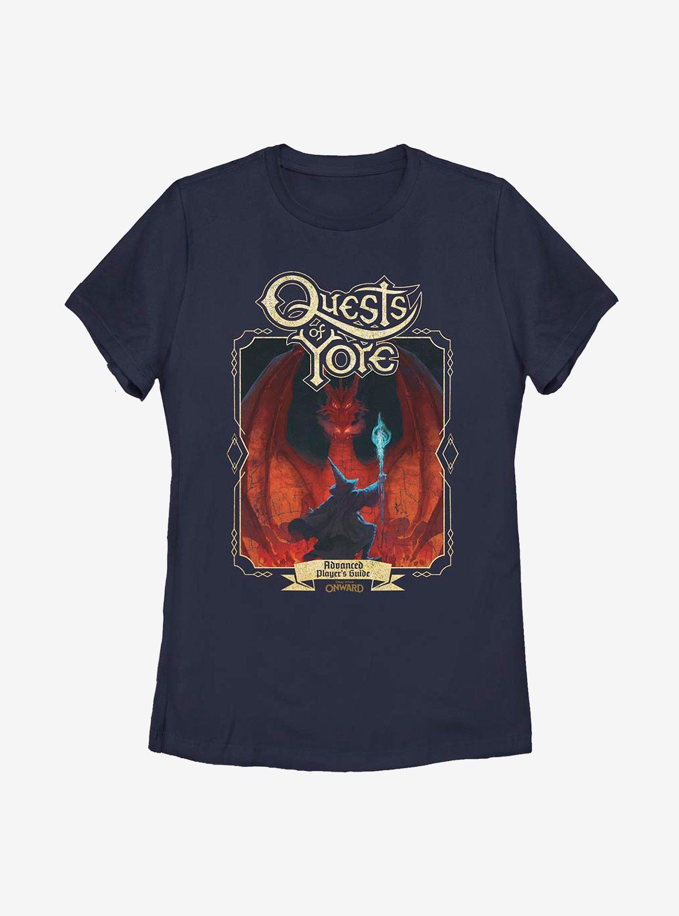 Disney Pixar Onward Quest Of Yore Cover Womens T-Shirt, NAVY, hi-res