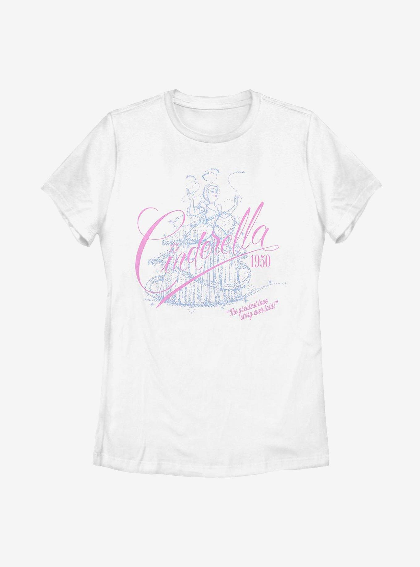 Disney Cinderella Love Story Womens T-Shirt, WHITE, hi-res