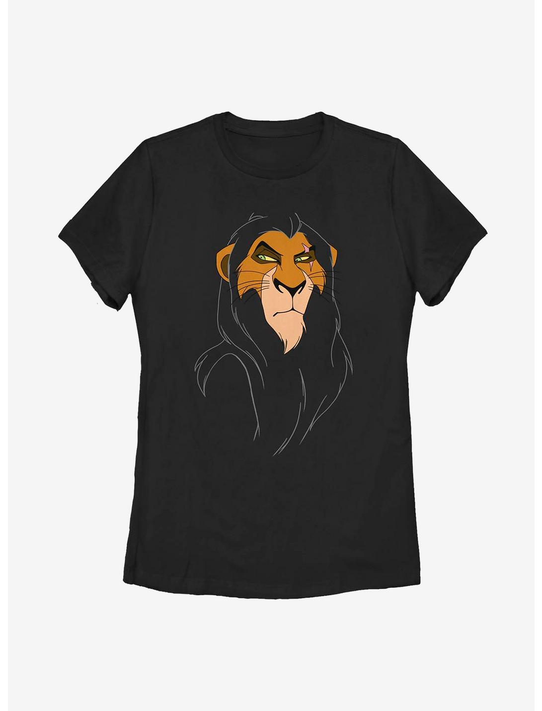 Disney The Lion King Big Face Scar Womens T-Shirt, BLACK, hi-res