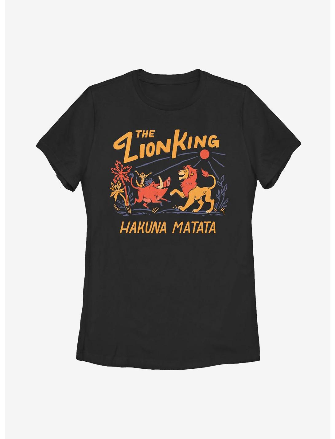 Disney The Lion King Hakuna Matata Sunrise Womens T-Shirt, BLACK, hi-res