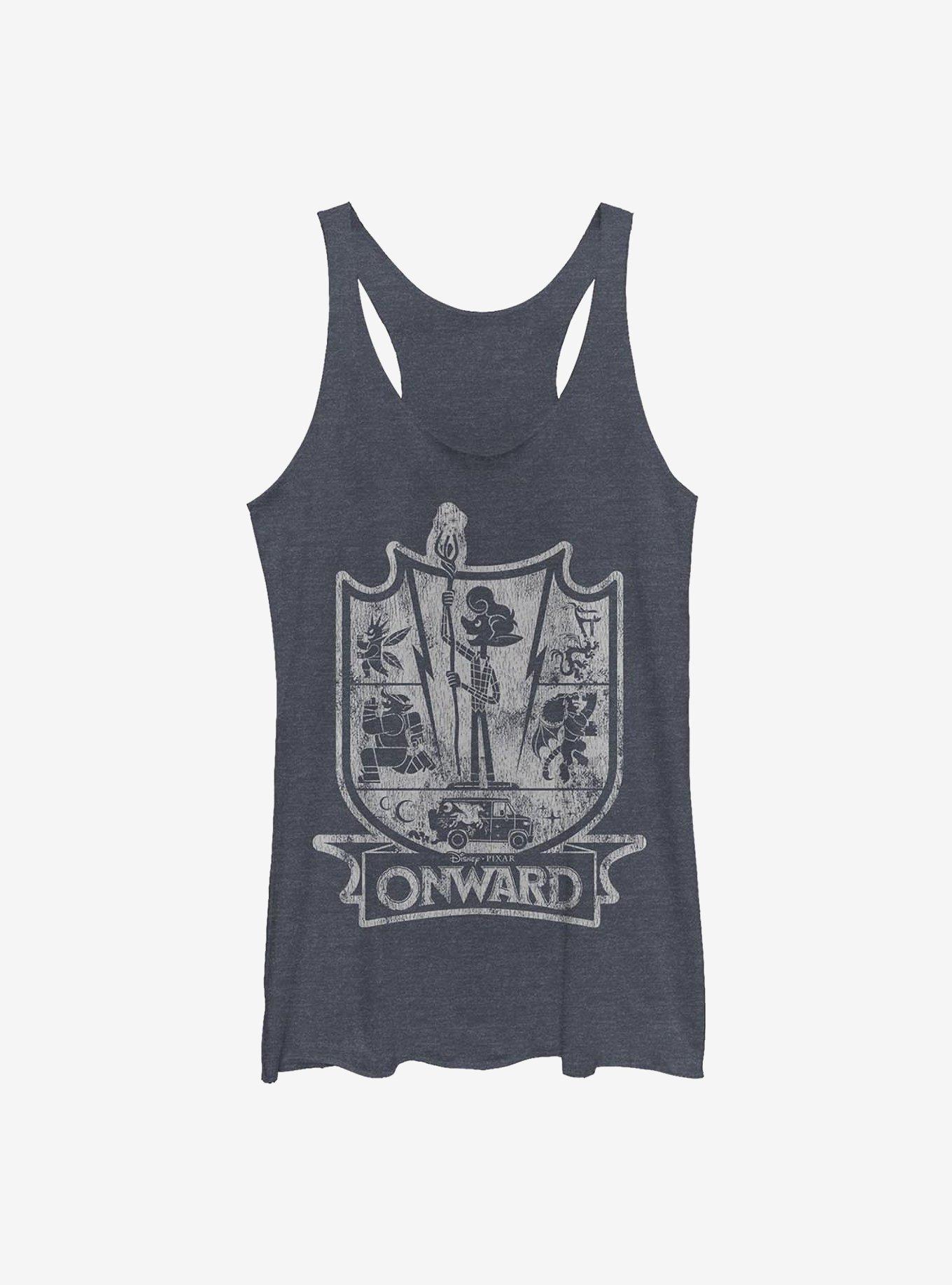 Disney Pixar Onward Crest Womens Tank Top, NAVY HTR, hi-res