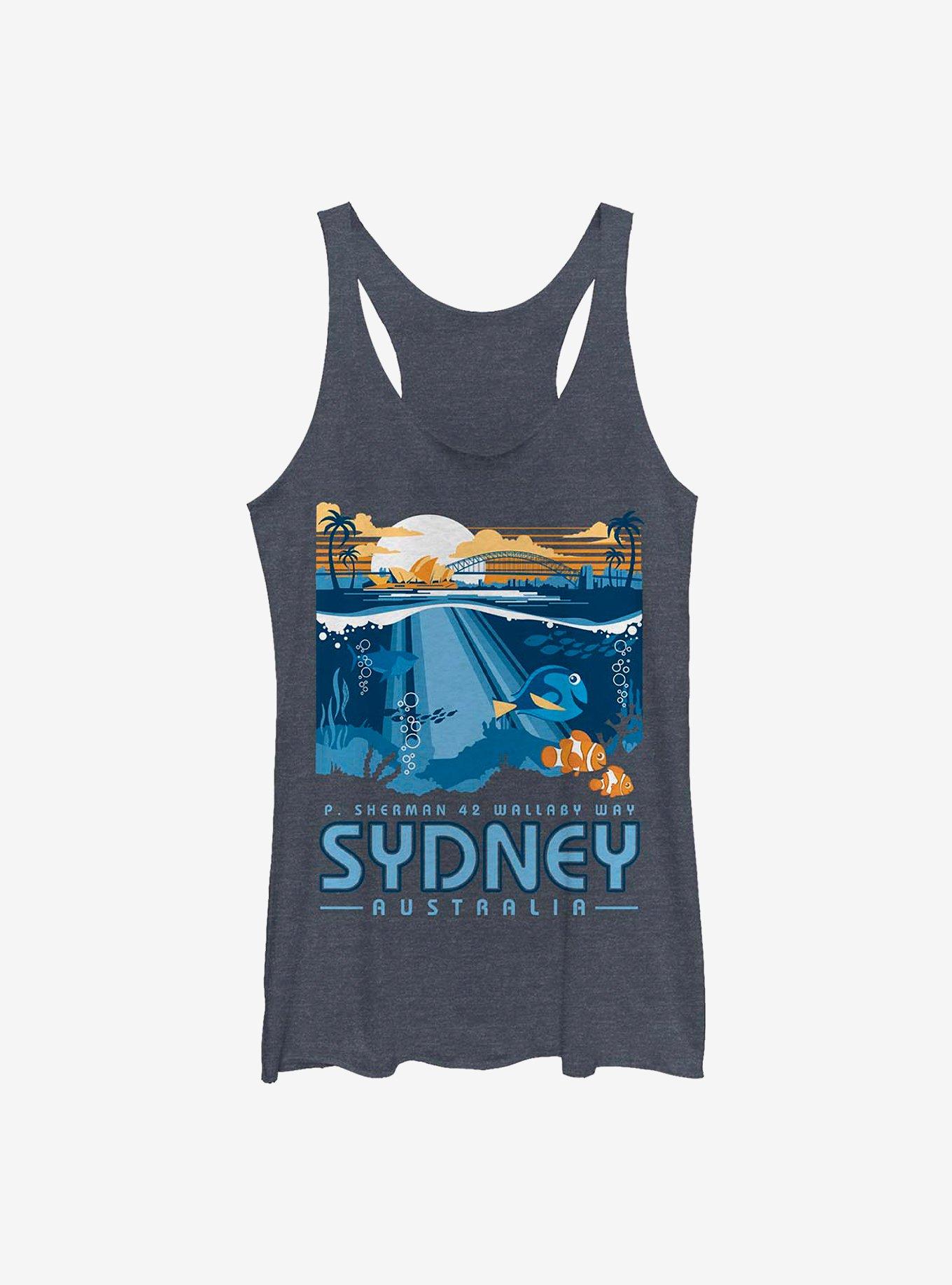 Disney Pixar Finding Nemo Wallaby Way Sydney Womens Tank Top, NAVY HTR, hi-res