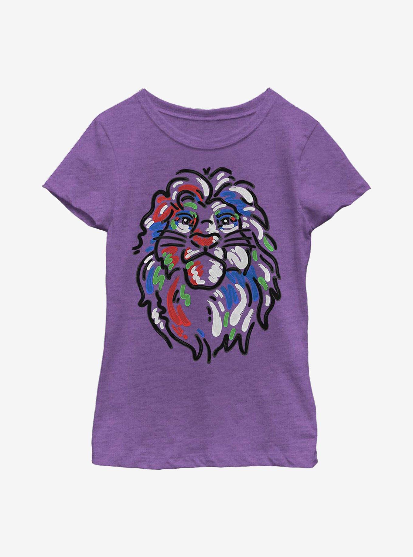 Disney The Lion King Simba Paint Youth Girls T-Shirt, PURPLE BERRY, hi-res