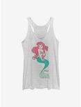 Disney The Little Mermaid Ariel Big Vintage Womens Tank Top, WHITE HTR, hi-res