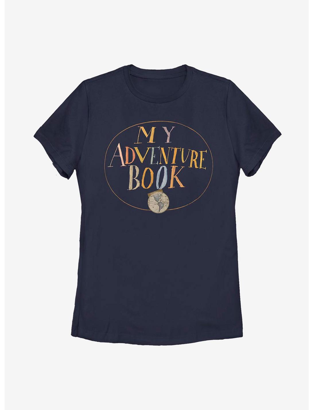 Disney Pixar Up Adventure Book Text Womens T-Shirt, NAVY, hi-res