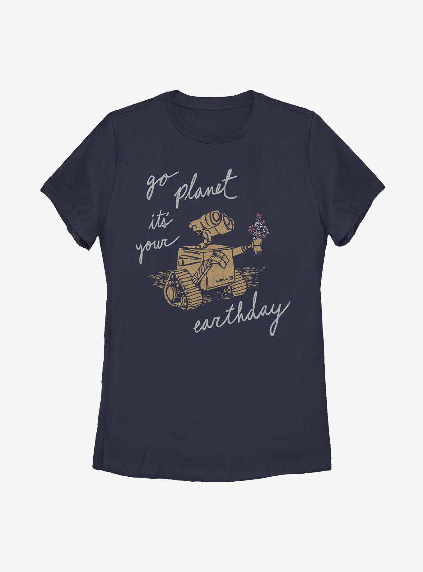 Disney Pixar WALL-E Earth Day Redux Womens T-Shirt, NAVY, hi-res