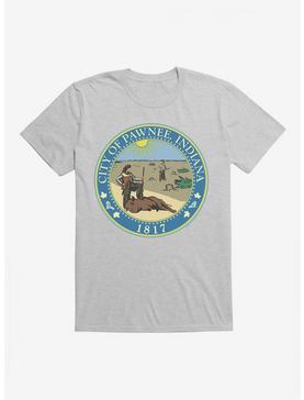Parks And Recreation Pawnee Indiana Seal T-Shirt, HEATHER GREY, hi-res