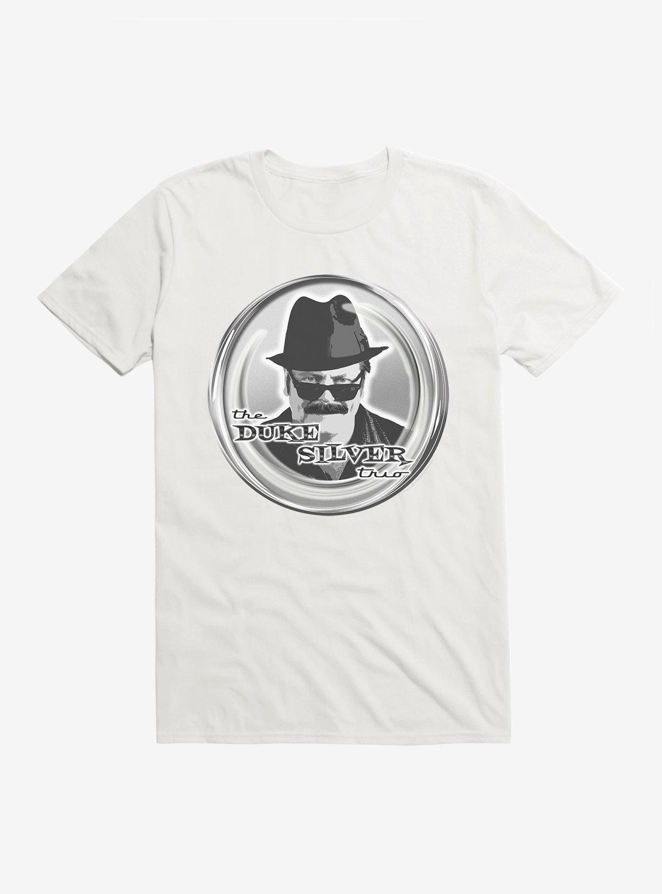 Parks And Recreation The Duke Silver Trio T-Shirt, WHITE, hi-res