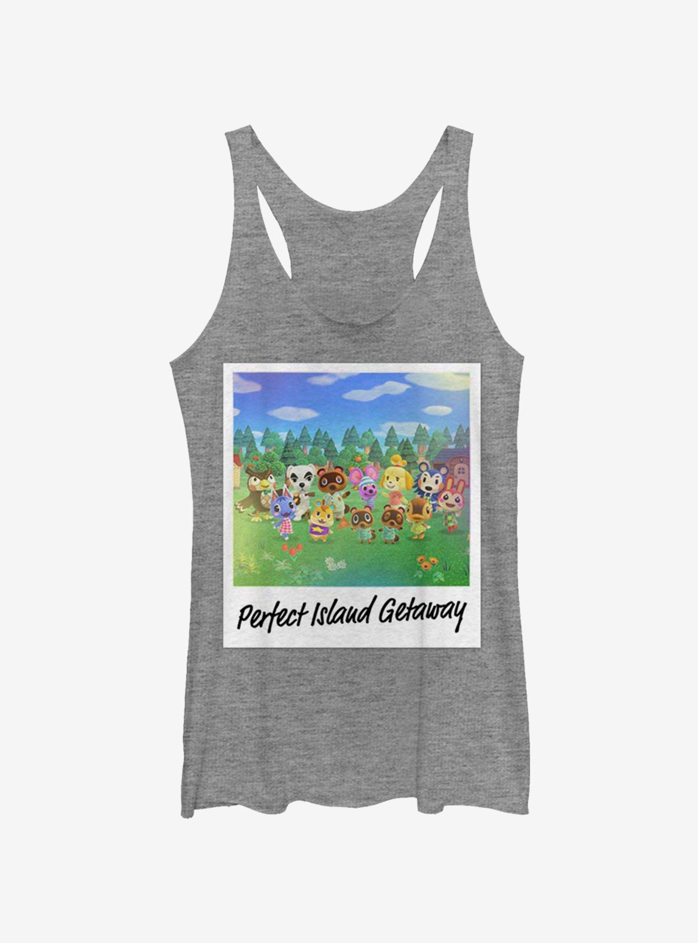 Animal Crossing Island Getaway Girls Tank, GRAY HTR, hi-res