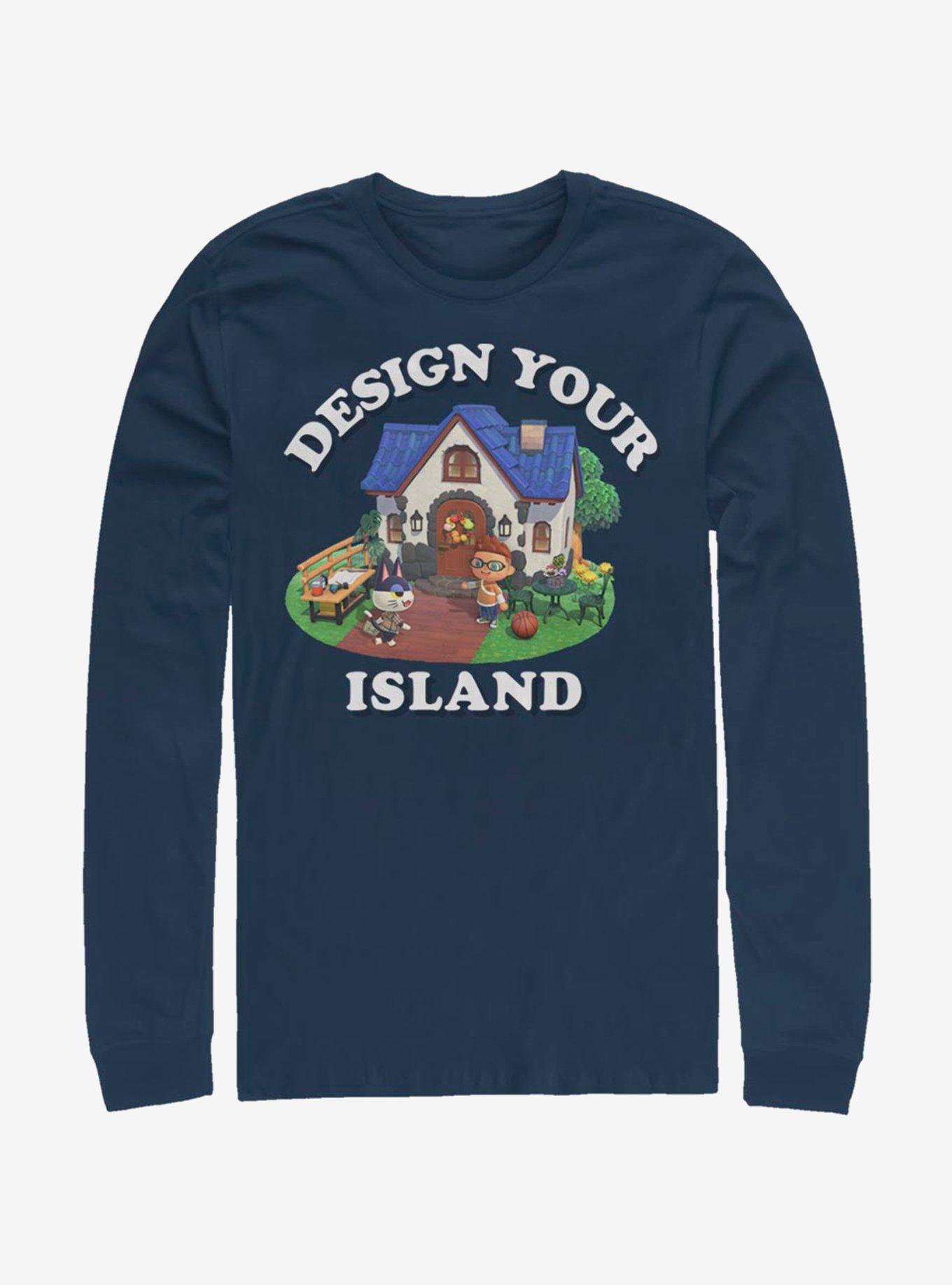 Animal Crossing Design Your Island Long-Sleeve T-Shirt, NAVY, hi-res